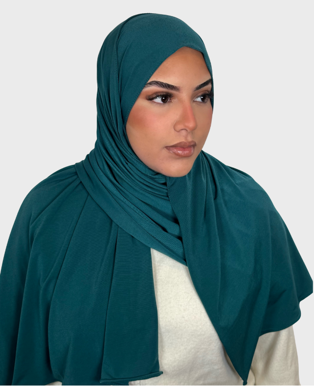 Hijab jersey premium luxe SEDEF - Bleu Canard