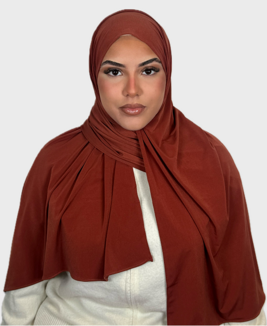 Hijab jersey premium luxe SEDEF - Rouille