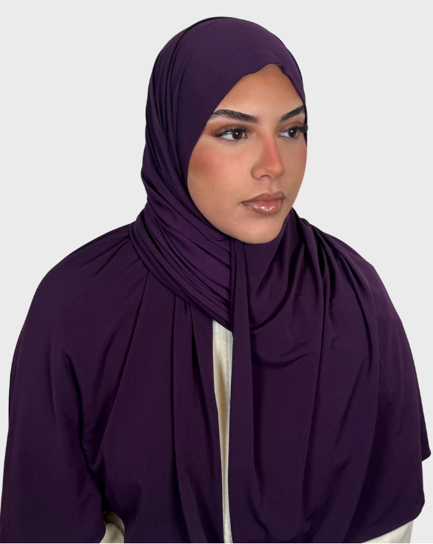 Hijab jersey premium luxe SEDEF - Prune