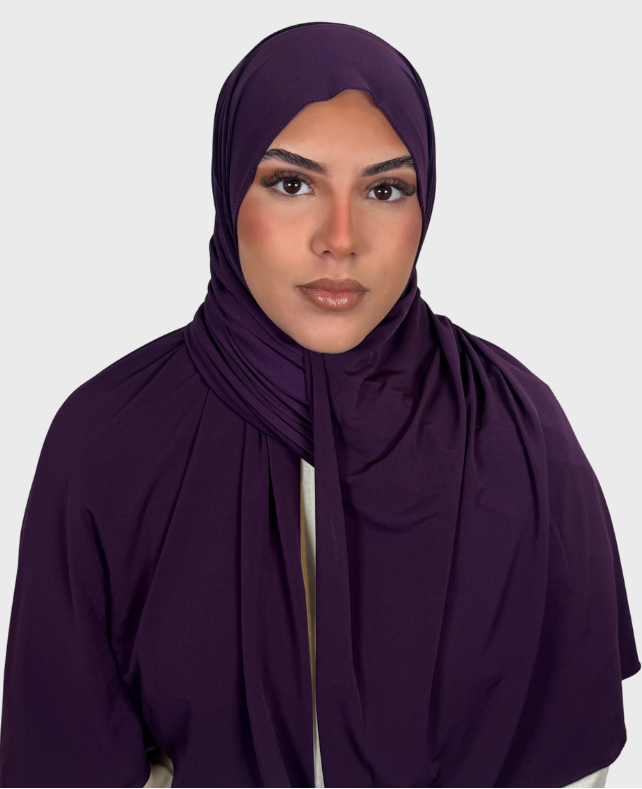 Hijab jersey premium luxe SEDEF - Prune