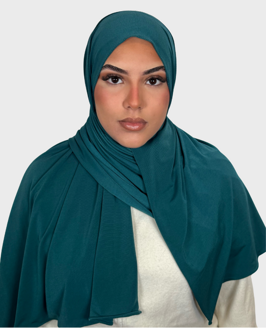 Hijab jersey premium luxe SEDEF - Bleu Canard