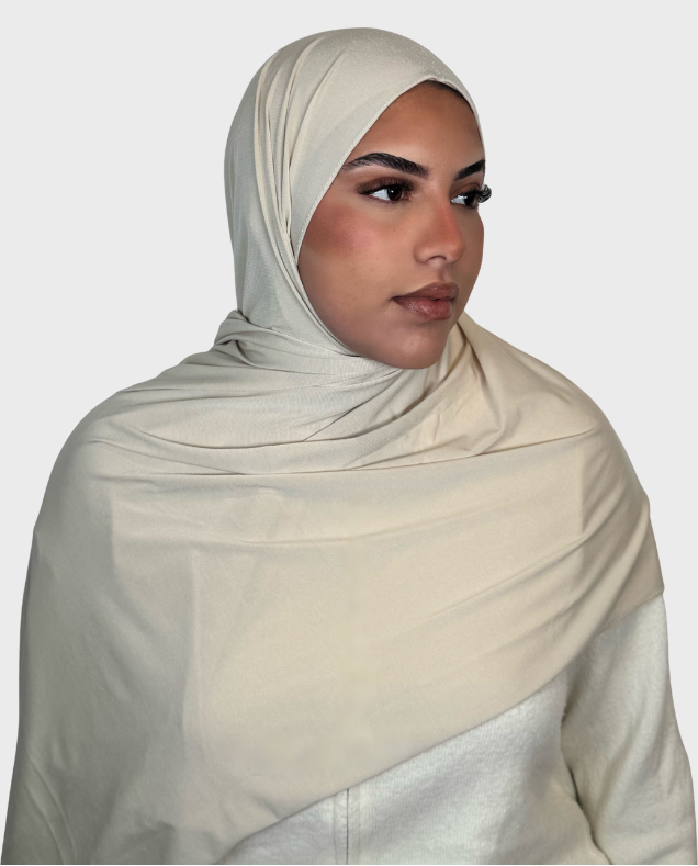 Hijab jersey premium luxe SEDEF - Beige sable