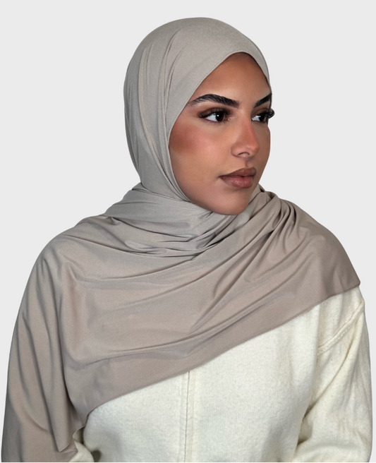 Hijab jersey premium luxe SEDEF - Grège