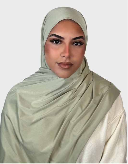 Hijab jersey liquide satiné SEDEF - Amande