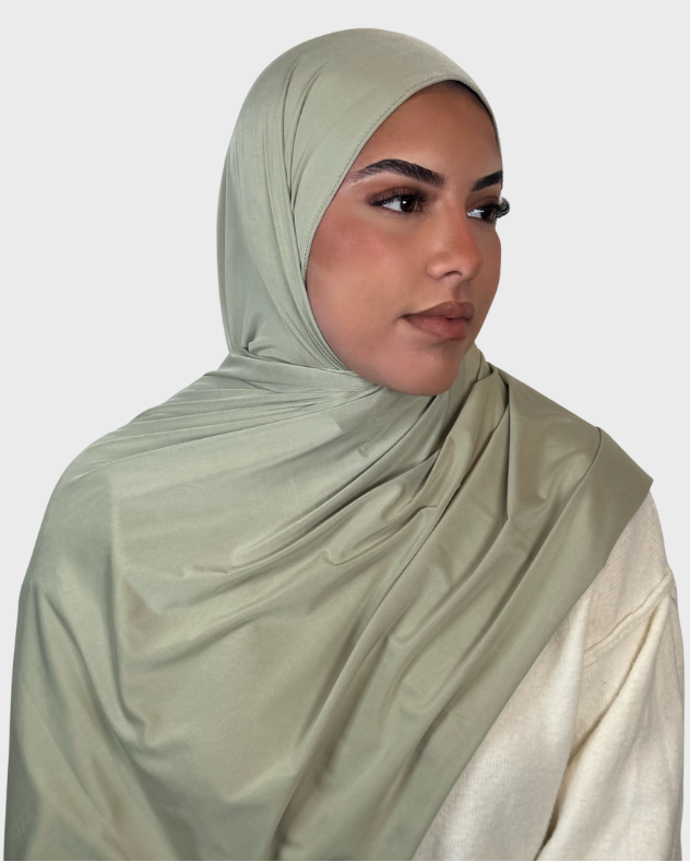 Hijab jersey liquide satiné SEDEF - Amande