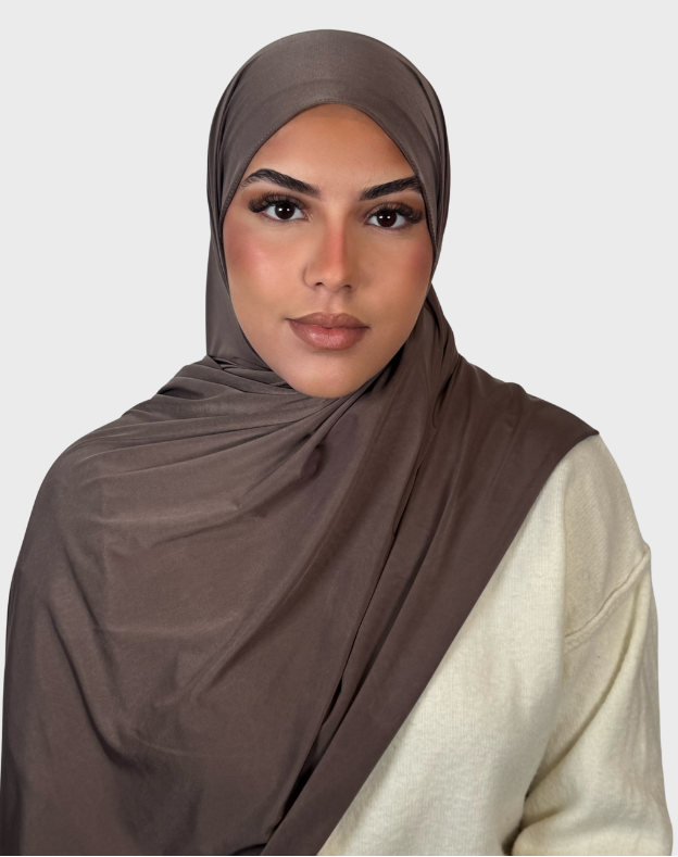 Hijab jersey liquide satiné SEDEF - Cacao