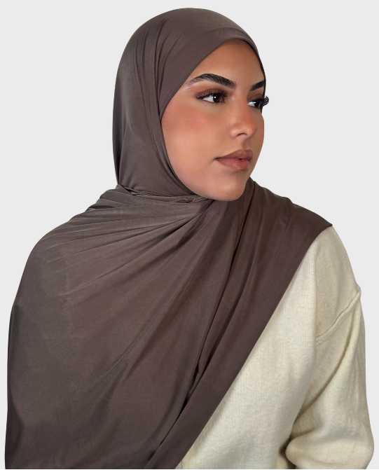 Hijab jersey liquide satiné SEDEF - Cacao