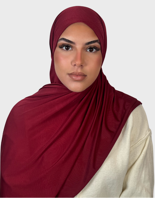 Hijab jersey liquide satiné SEDEF - Bordeau