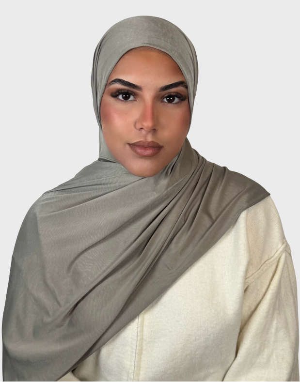 Hijab jersey liquide satiné SEDEF - Sauge