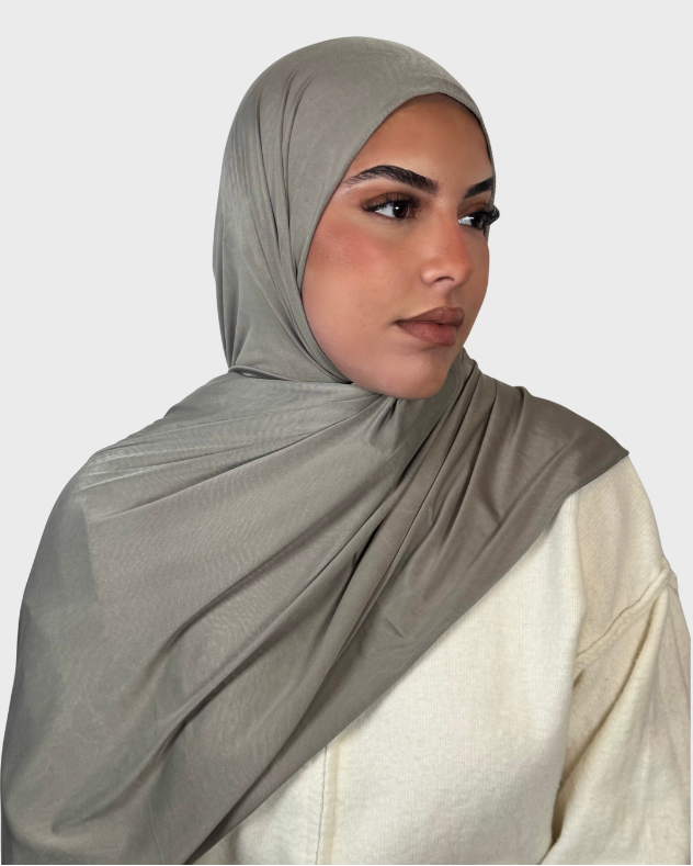 Hijab jersey liquide satiné SEDEF - Sauge