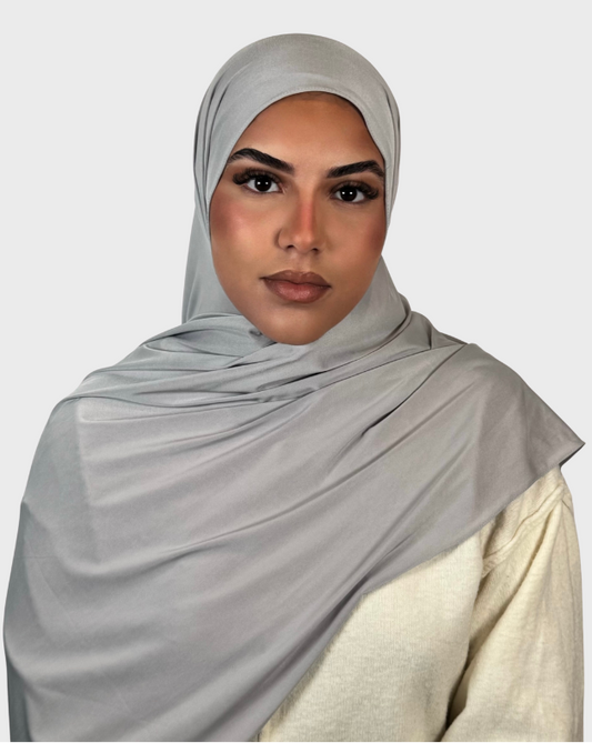 Hijab jersey liquide satiné SEDEF - Gris souris