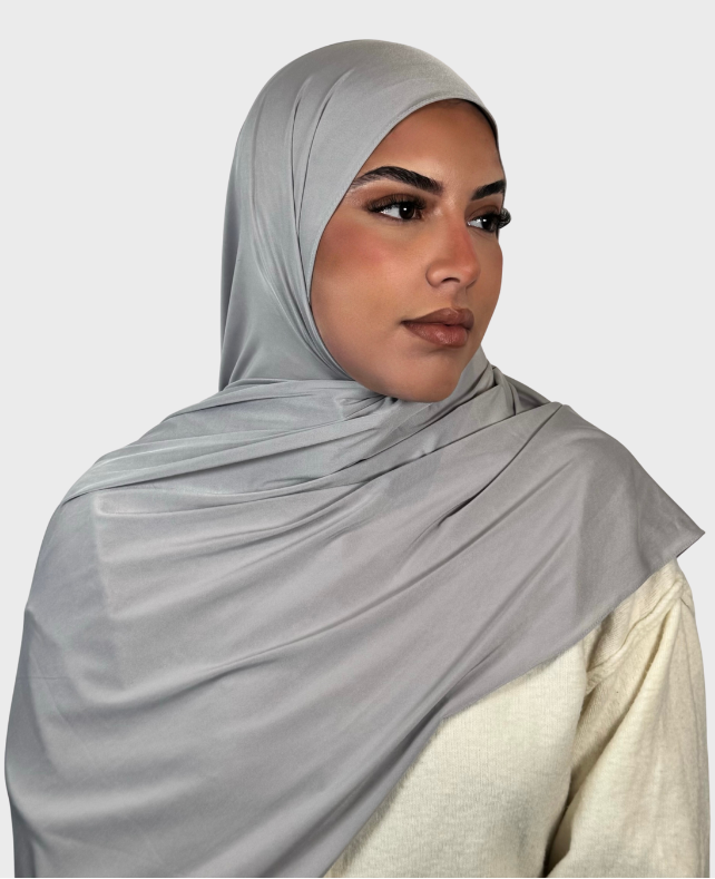 Hijab jersey liquide satiné SEDEF - Gris souris