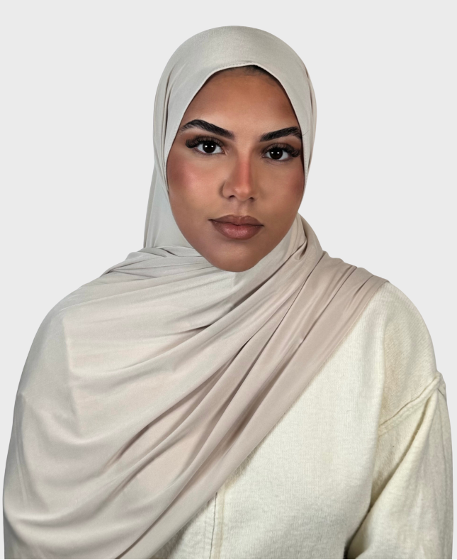 Hijab jersey liquide satiné SEDEF - Ivoire