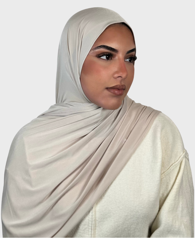 Hijab jersey liquide satiné SEDEF - Ivoire