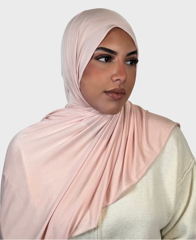 Hijab jersey liquide satiné SEDEF - Baby Pink