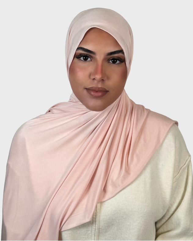 Hijab jersey liquide satiné SEDEF - Baby Pink