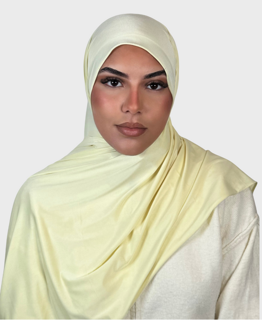 Hijab jersey liquide satiné SEDEF - Lemon
