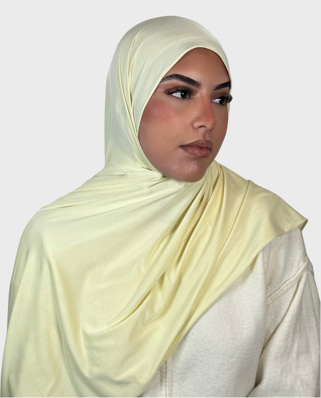Hijab jersey liquide satiné SEDEF - Lemon