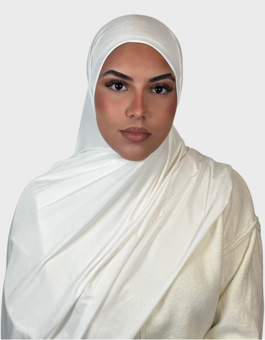 Hijab jersey liquide satiné SEDEF - Blanc