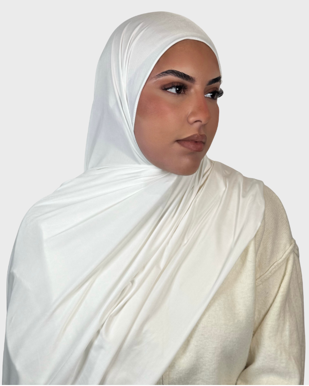 Hijab jersey liquide satiné SEDEF - Blanc